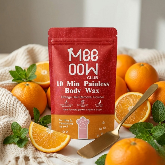 Meow Club 10 Min Painless Body Wax – Orange Hair Removal Powder for Smooth Skin - 100g