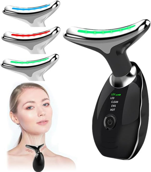 Face & Neck Massager Against Wrinkles, Face Beauty Device, Electric Face Massager Anti-Wrinkle with 3 Modes 45°C Anti-Wrinkle Face Device Skin Tightening Ems Face Care Device Anti-Wrinkle