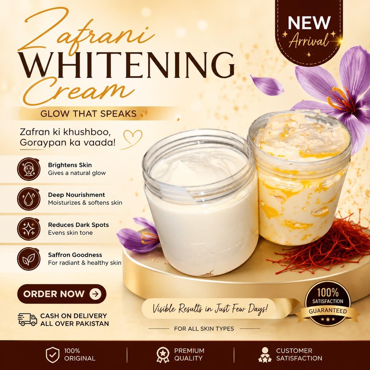 Premium Zafrani Cream Whitening & Moisturizing Beauty Cream - 500ml